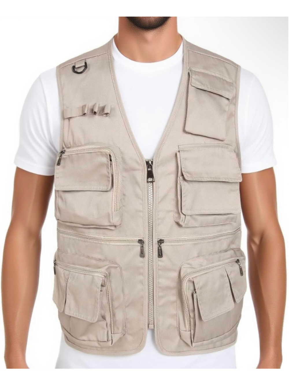 Men's Small Fishing / Utility Vest, Beige